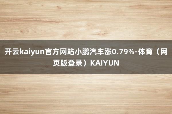 开云kaiyun官方网站小鹏汽车涨0.79%-体育（网页版登录）KAIYUN