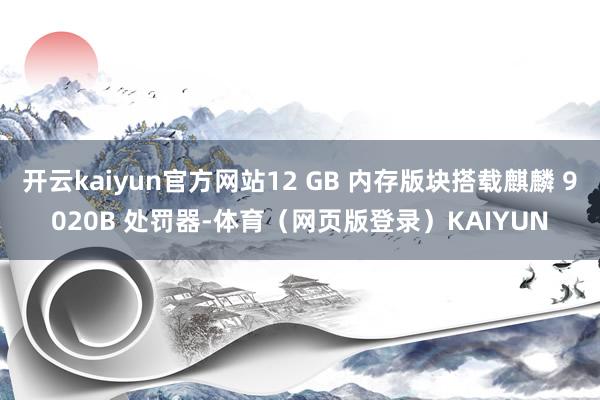 开云kaiyun官方网站12 GB 内存版块搭载麒麟 9020B 处罚器-体育（网页版登录）KAIYUN